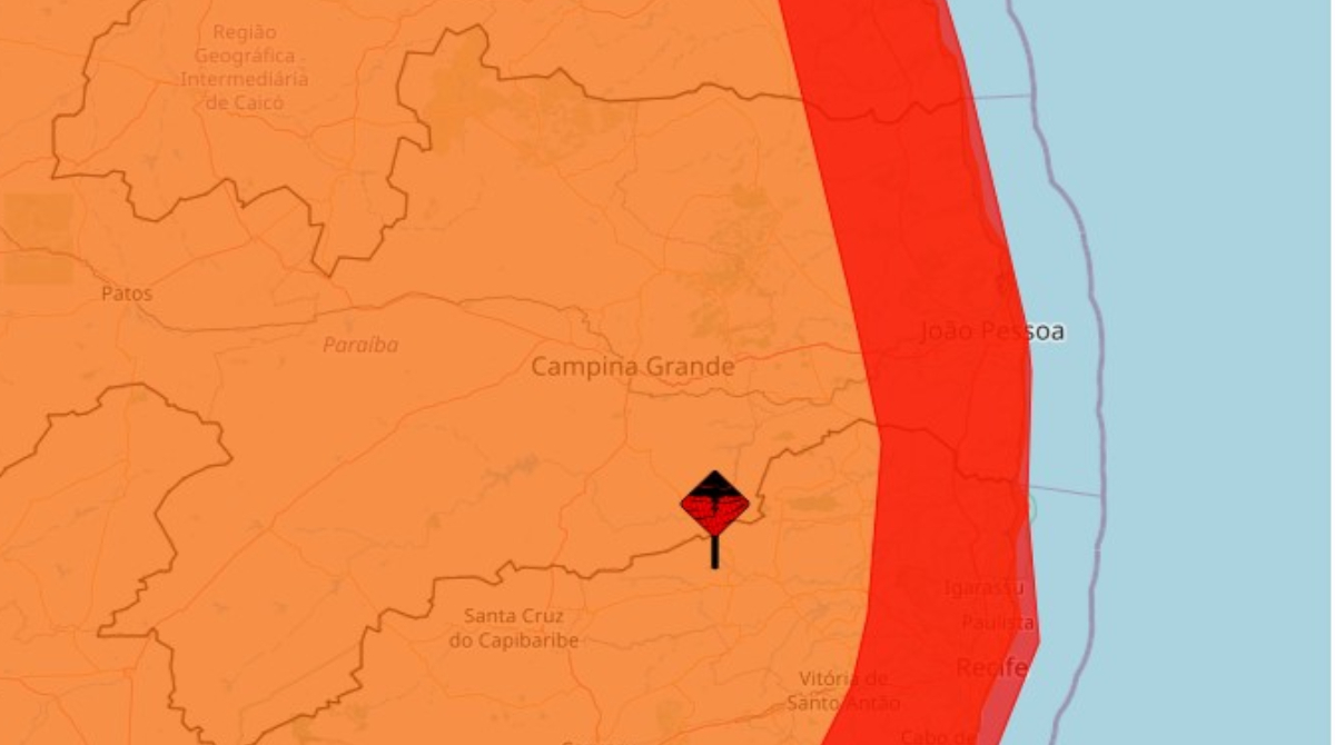 Alerta vermelho de chuvas intensas